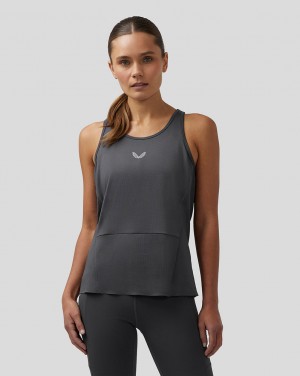 Castore Apex Lightweight Panelled Tank Top Gunmetal | 1829-KJGVX