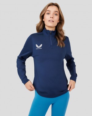 Castore Core 1/4 Zip Sötétkék | 4628-ZGMOQ