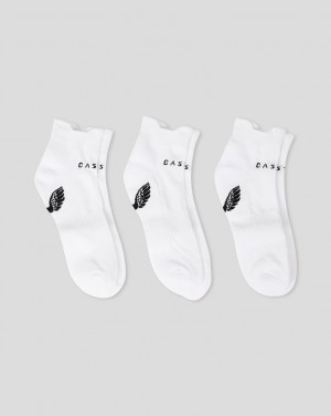 Castore Cushioned Ankle Socks 3 Pack Fehér | 6089-JFXBM