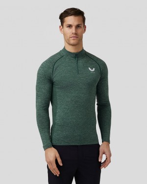 Castore Golf Body Mapped Seamless Quarter Zip Top Szürke | 9471-JSKQH