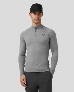 Castore Golf Body Mapped Seamless Quarter Zip Top Steel | 8095-BCMOY