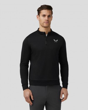 Castore Golf Club Classic Quarter Zip Top Fekete | 9627-GIRLO