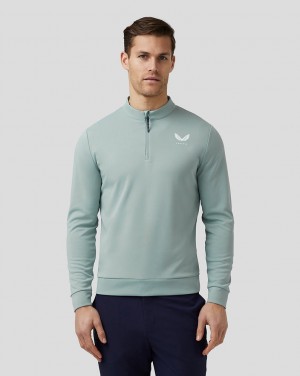 Castore Golf Club Classic Quarter Zip Top Kék | 7986-VDSJR