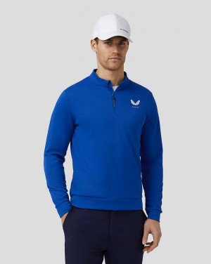 Castore Golf Club Classic Quarter Zip Top Királykék Kék | 5349-LZQRA