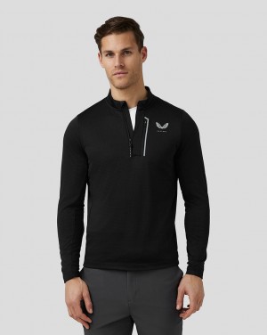 Castore Golf Pinnacle Tech Half Zip Top Fekete | 0429-NJVIF