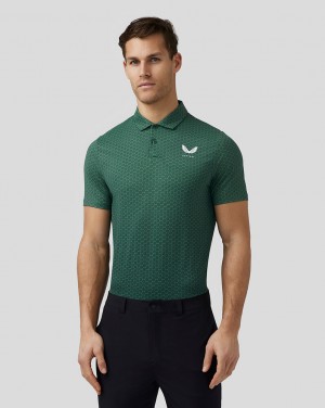 Castore Golf Printed Polo Zöld | 4701-YAOFB