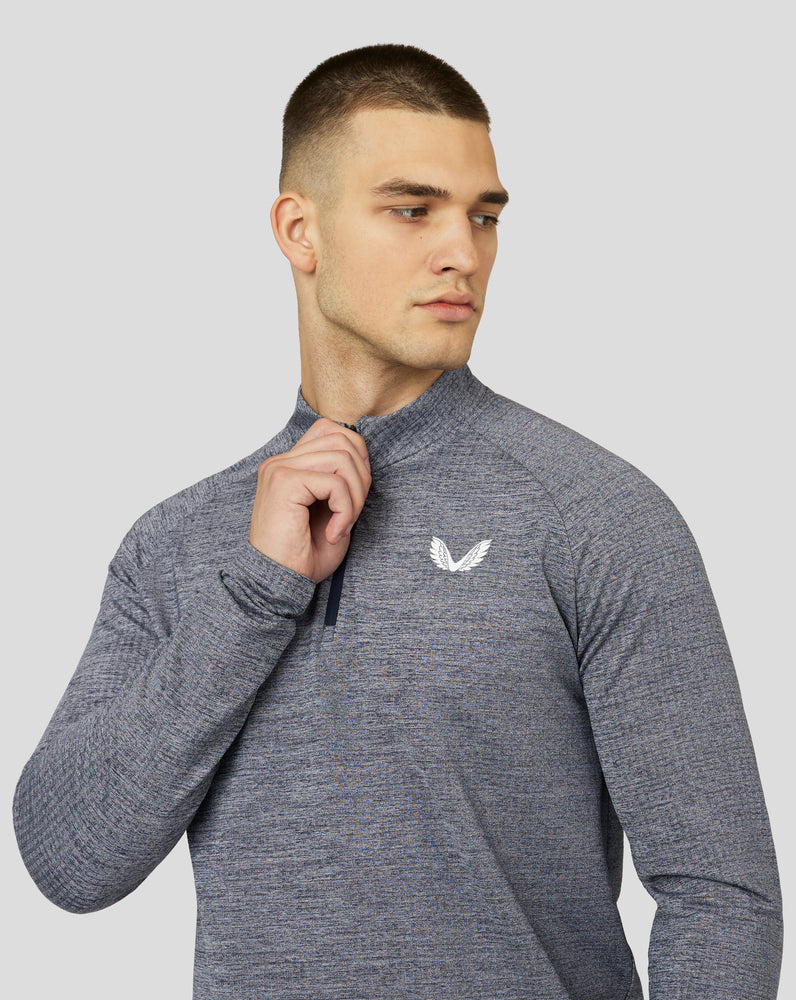 Castore Adapt Long Sleeve Standard Quarter Zip Top Sötétkék | 0647-ZTOMW