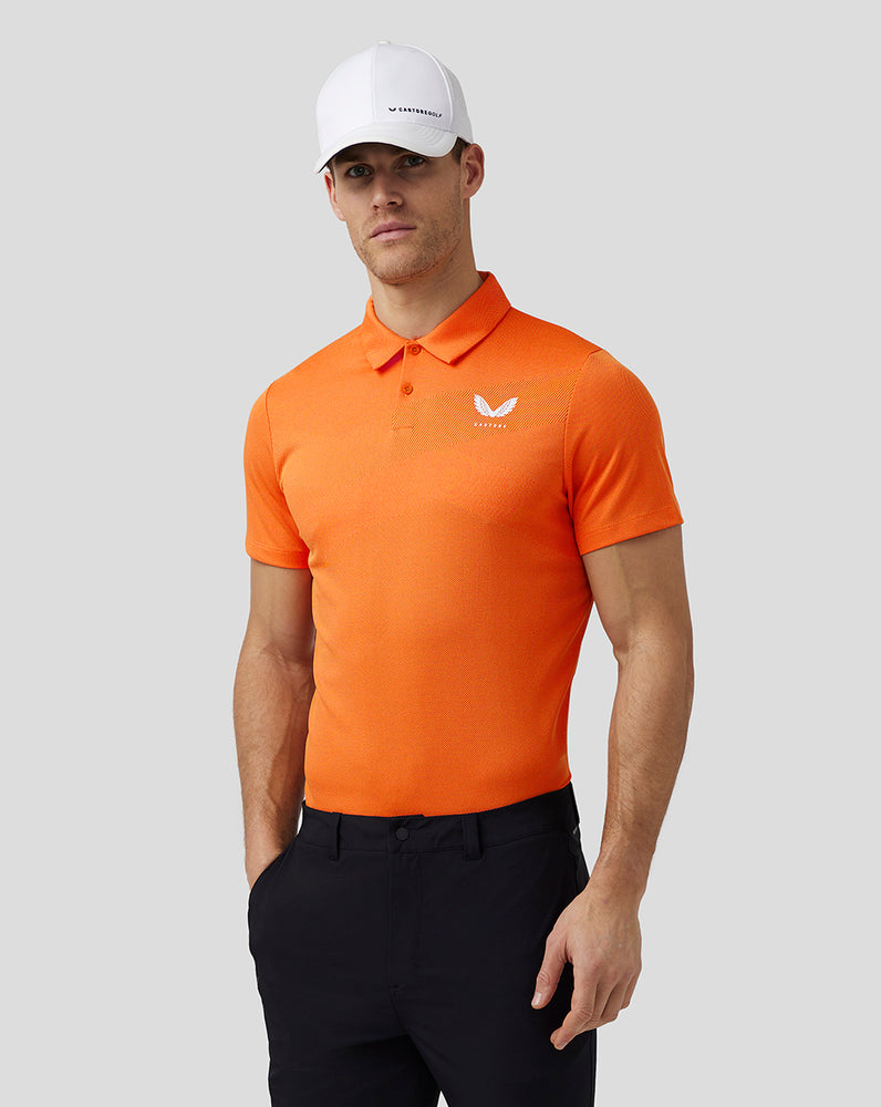 Castore Golf Engineered Knit Polo Mélynarancssárga | 4281-NFUVT