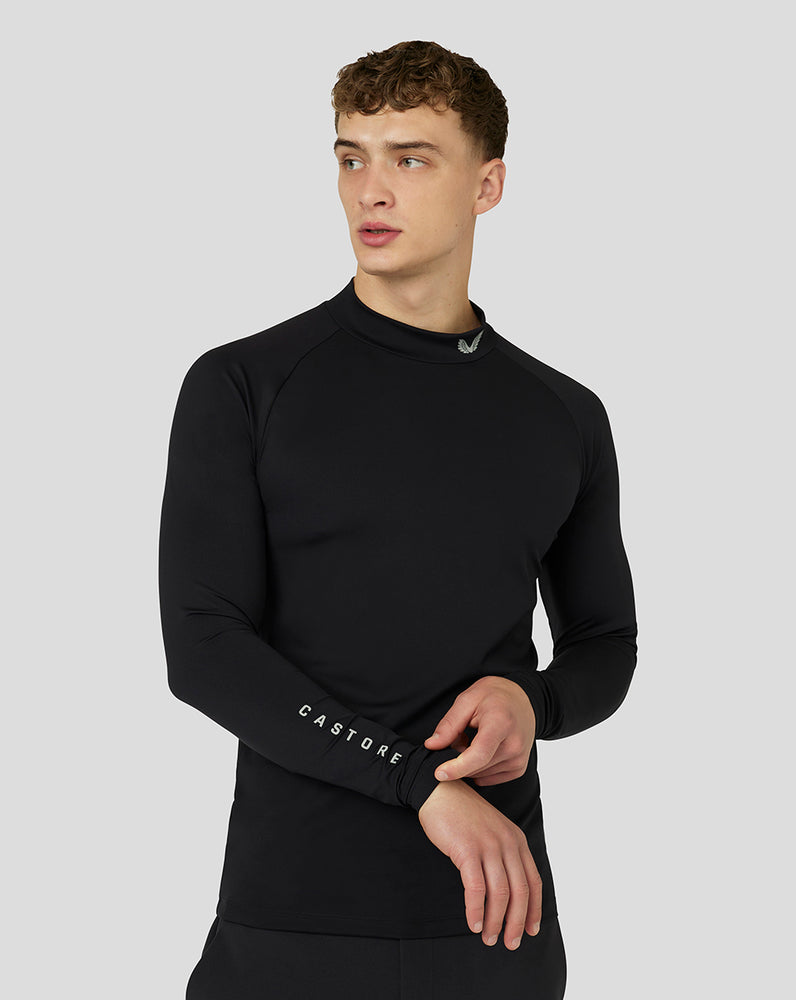 Castore Golf Long Sleeve Mock Neck Base Layer Fekete | 0516-DJFNZ