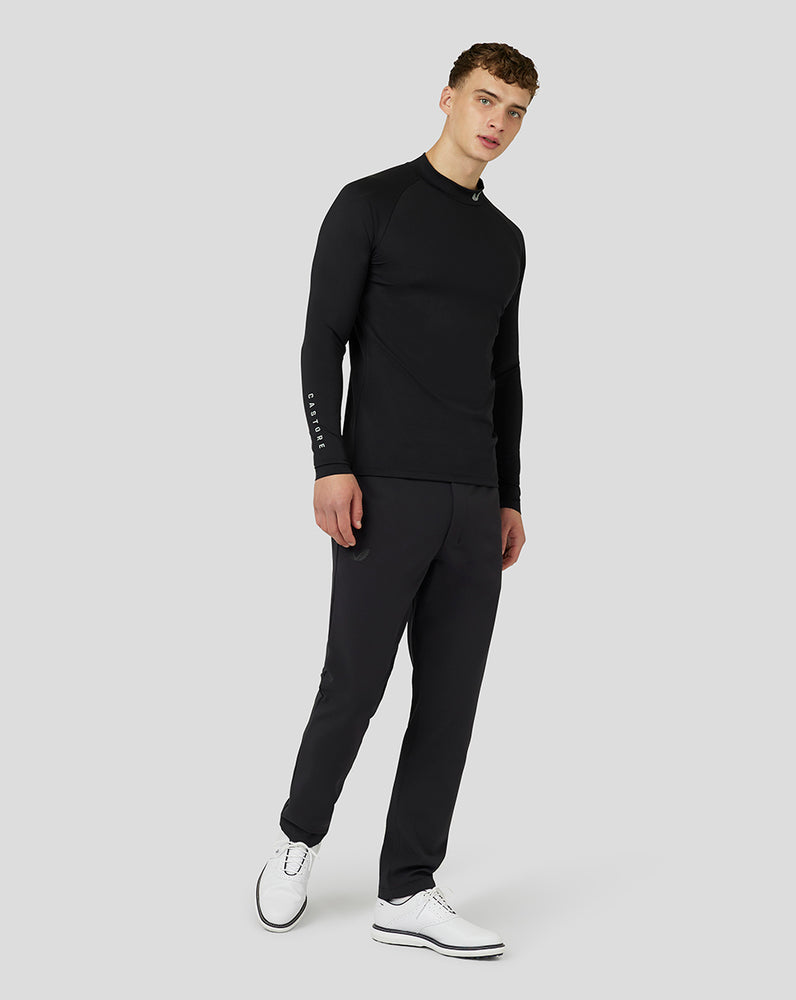 Castore Golf Long Sleeve Mock Neck Base Layer Fekete | 0516-DJFNZ