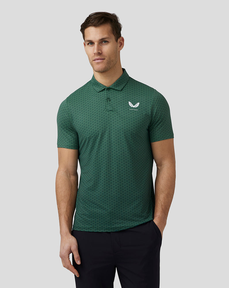 Castore Golf Printed Polo Zöld | 4701-YAOFB