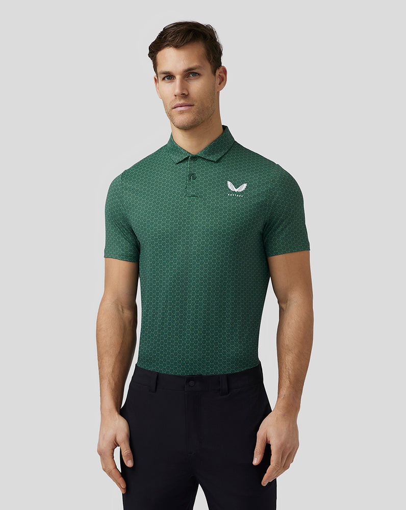 Castore Golf Printed Polo Zöld | 9418-MAWXP