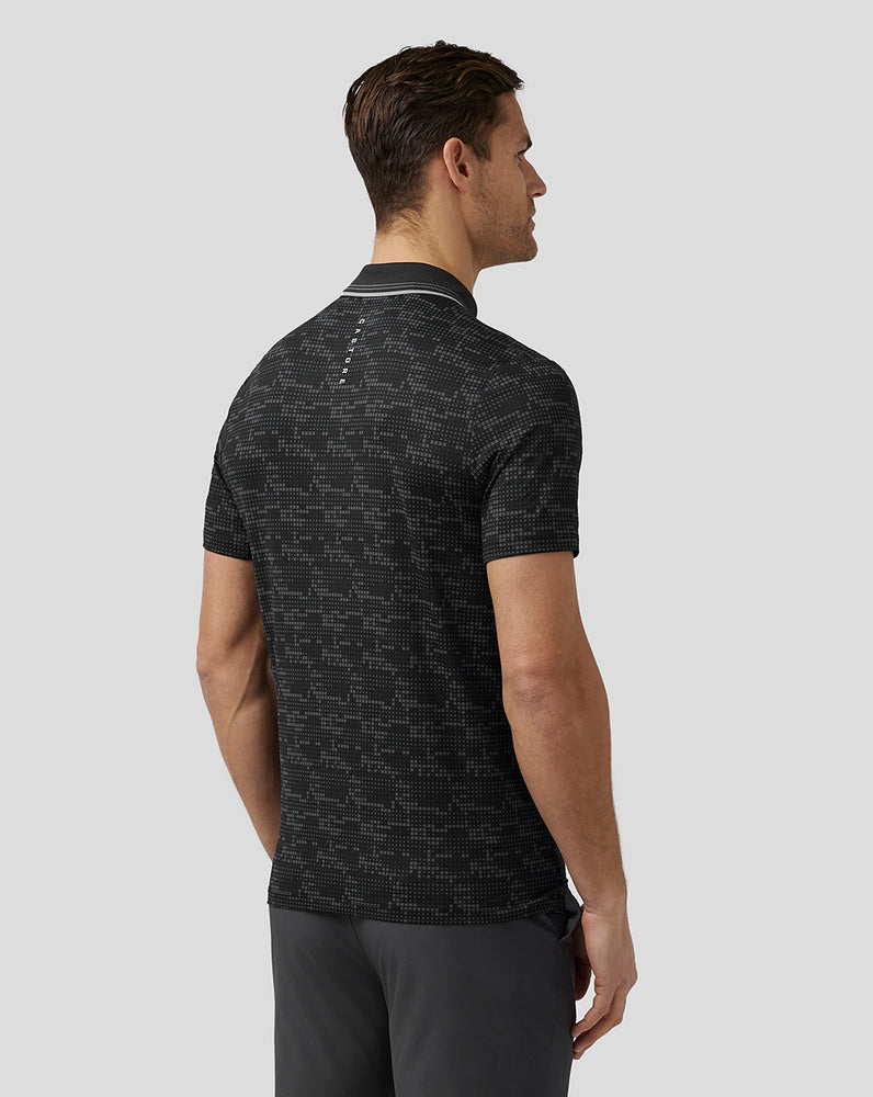 Castore Golf Printed Tech Polo Fekete | 8064-RFVLM