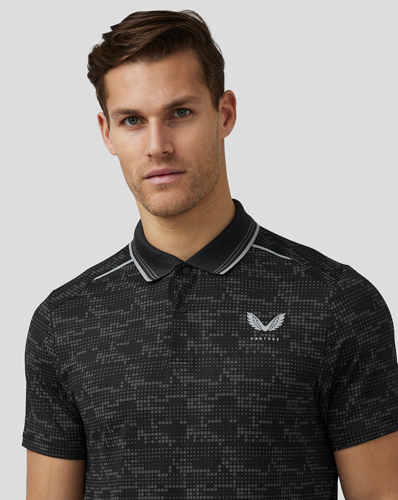 Castore Golf Printed Tech Polo Fekete | 8064-RFVLM