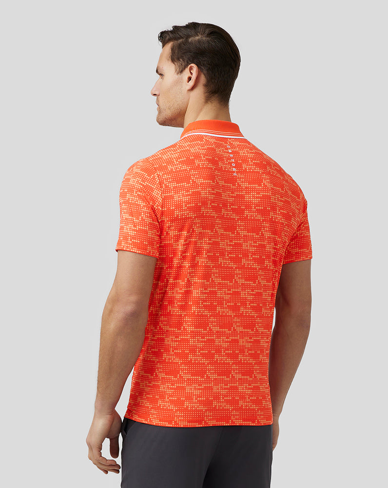 Castore Golf Printed Tech Polo Mélynarancssárga | 1650-KJTBS