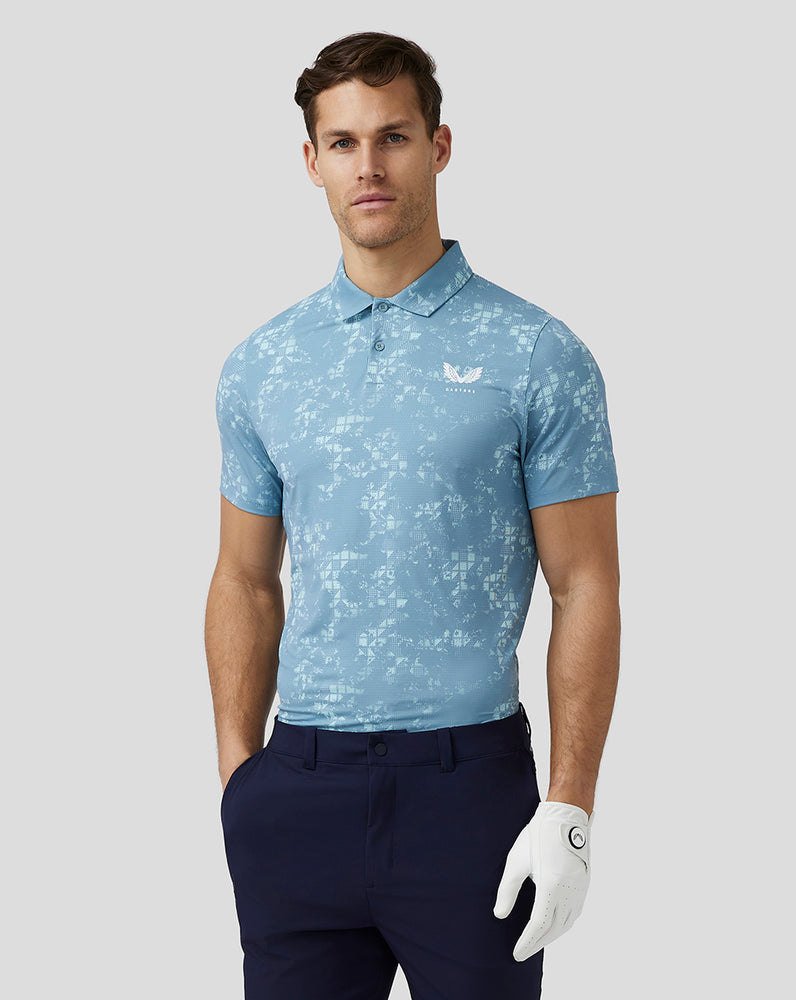 Castore Golf Short Sleeve Printed Polo Kék | 2634-XFCTS