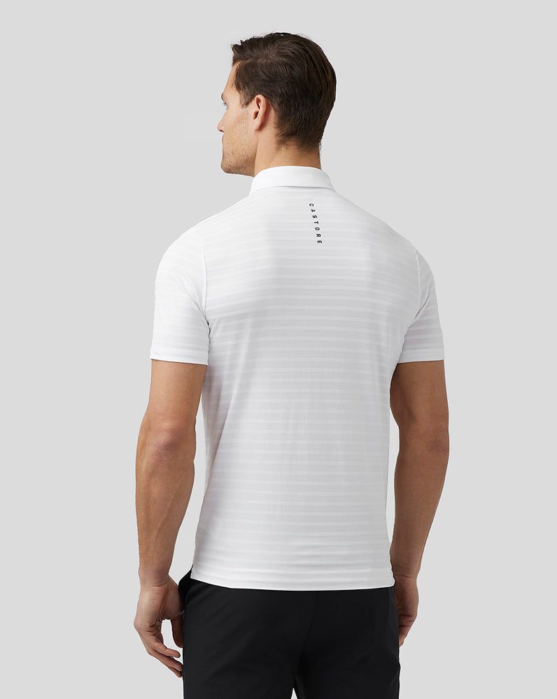 Castore Golf Textured Pique Stripe Polo Fehér | 8523-WLFJX