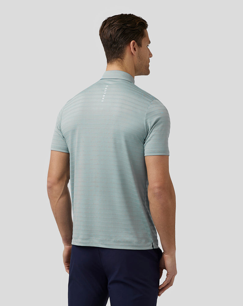 Castore Golf Textured Pique Stripe Polo Kék | 5173-RQCPH