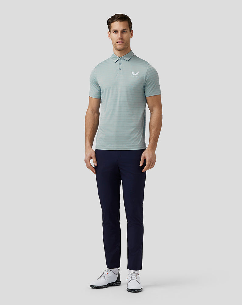 Castore Golf Textured Pique Stripe Polo Kék | 5173-RQCPH