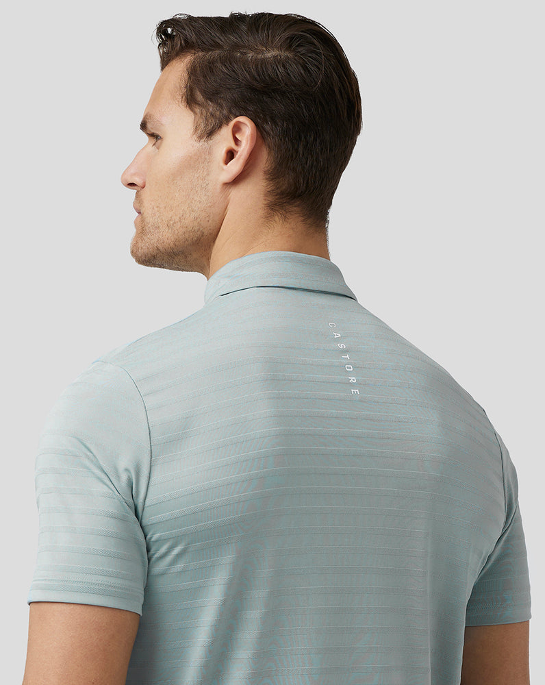 Castore Golf Textured Pique Stripe Polo Kék | 5173-RQCPH