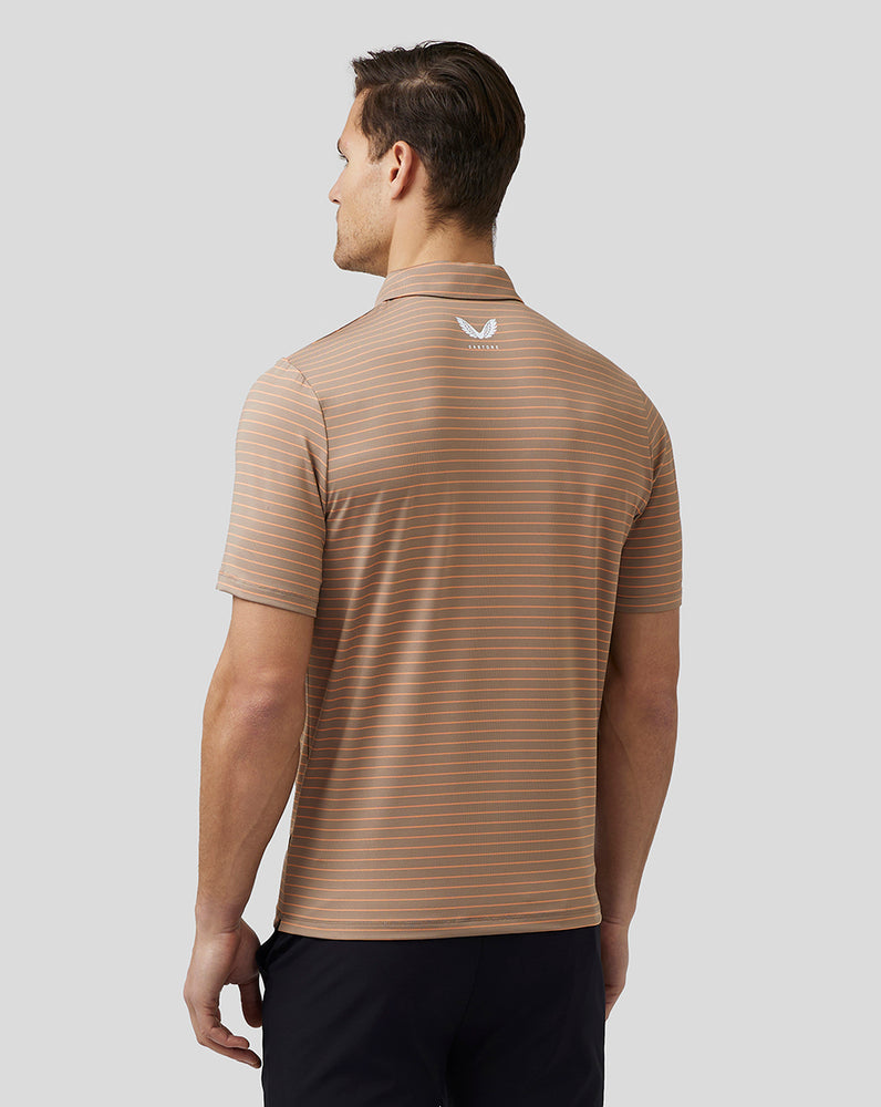 Castore Golf Yarn Dye Stripe Polo Clay | 3489-SILVJ