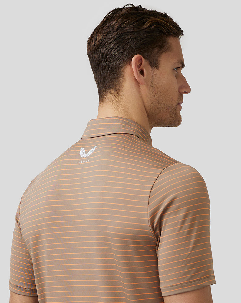 Castore Golf Yarn Dye Stripe Polo Clay | 3489-SILVJ