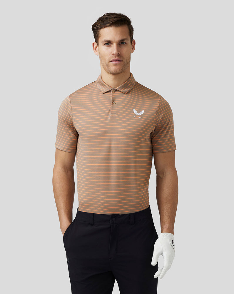 Castore Golf Yarn Dye Stripe Polo Clay | 3489-SILVJ