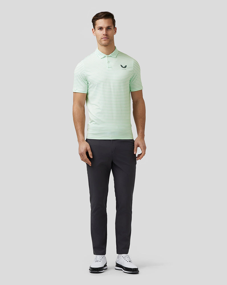 Castore Golf Yarn Dye Stripe Polo Lime | 0463-DTAYB