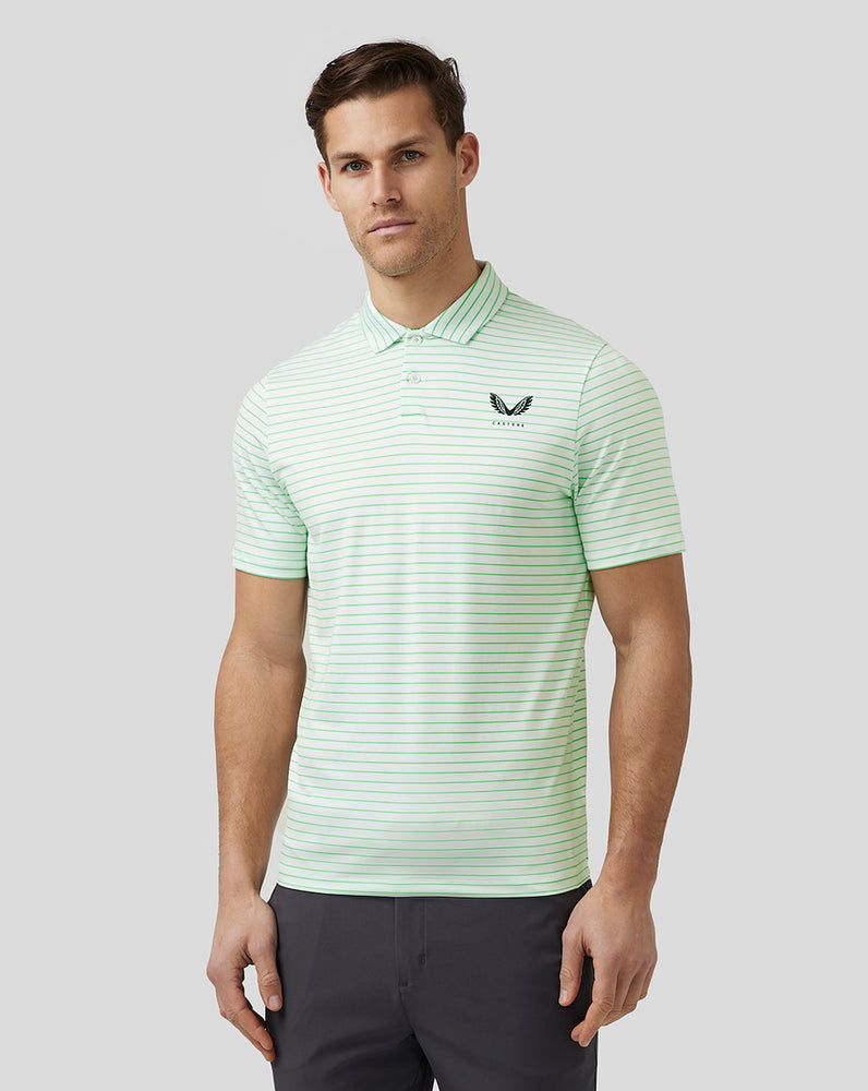 Castore Golf Yarn Dye Stripe Polo Lime | 0463-DTAYB