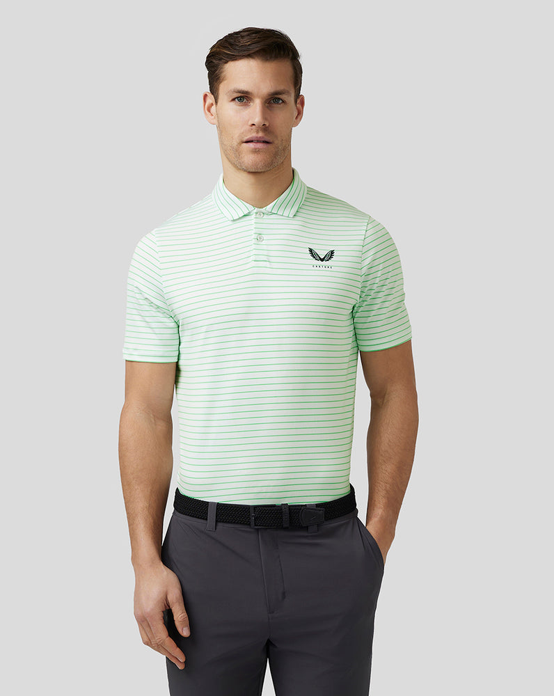 Castore Golf Yarn Dye Stripe Polo Lime | 0463-DTAYB