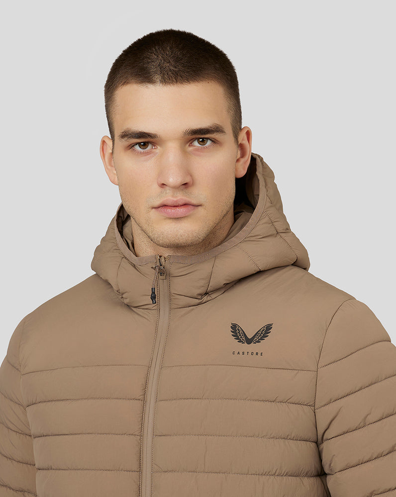 Castore Hooded Puffer Jacket Mushroom | 2475-MAVQF