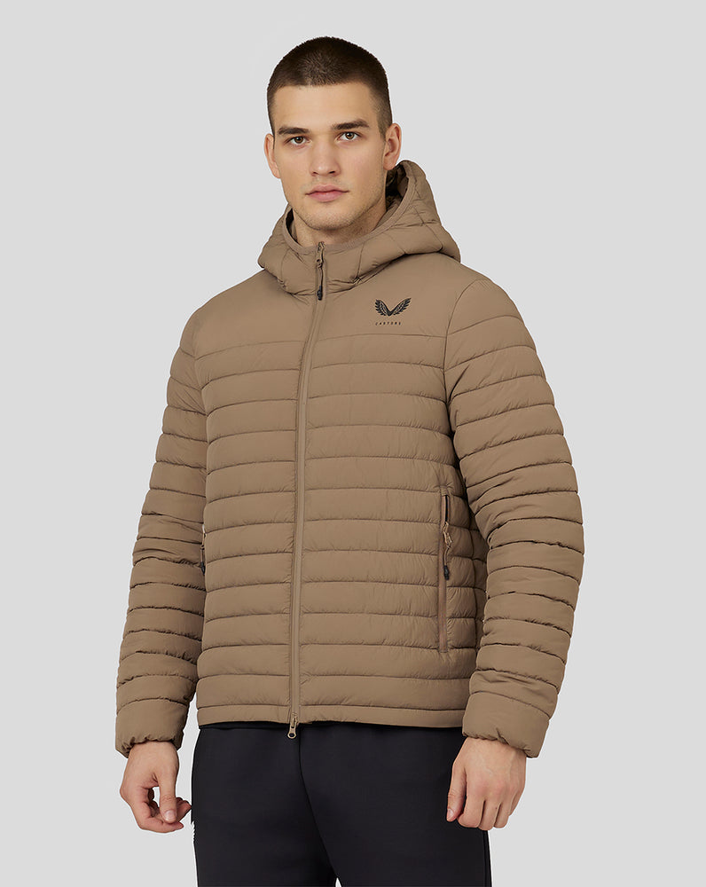 Castore Hooded Puffer Jacket Mushroom | 2475-MAVQF