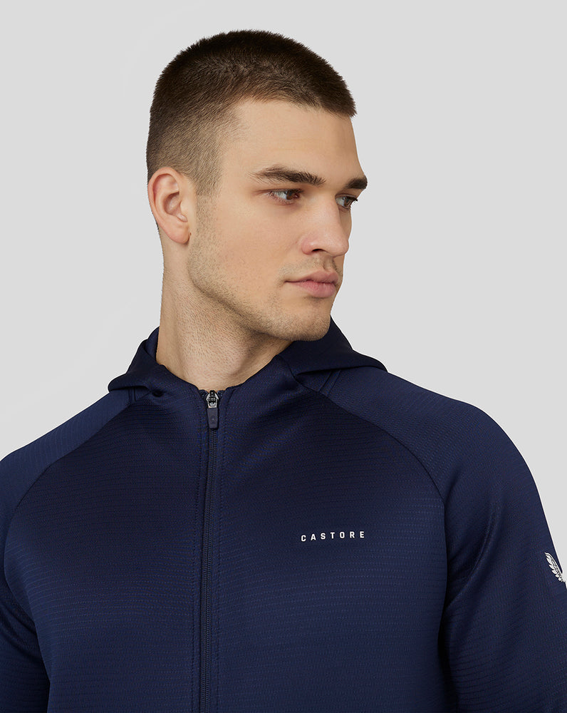 Castore Long Sleeve Aeroscuba Zip-Through Hoodie Sötétkék | 4915-NAURB